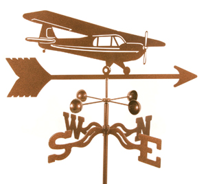 Piper Cub Weathervane - Roof Mount - Click Image to Close